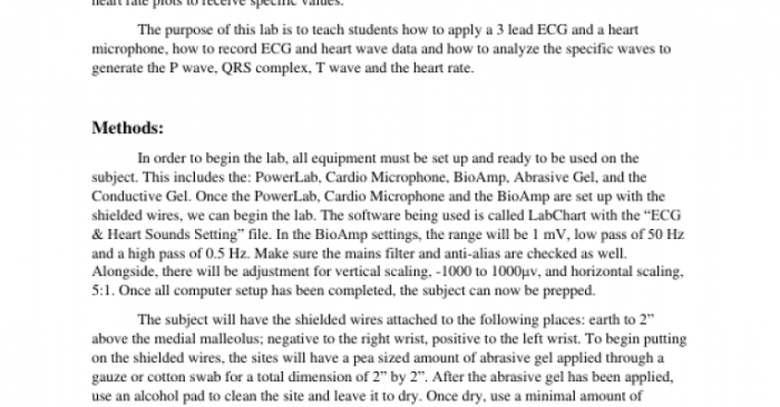 Blood and circulation lab report