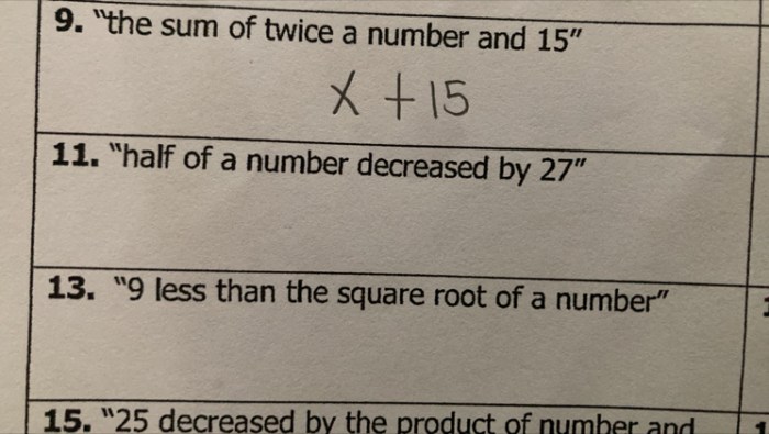 Half of a number decreased by 8 is 3