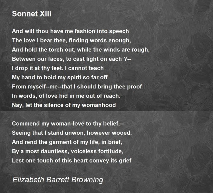 Sonnet 13 by elizabeth barrett browning