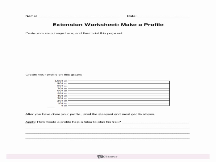 Topographic map practice answer key