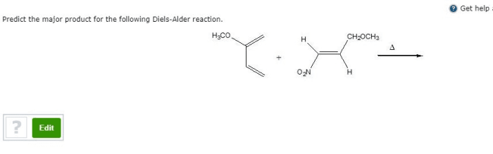 Predict the product of the following diels-alder reaction