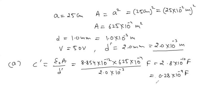 An empty parallel plate capacitor is connected